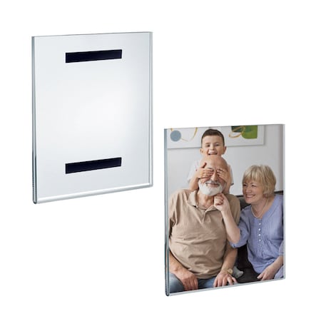 Azar Displays Clear Acrylic 8'' x 10'' Magnetic U-Frame, 2PK 129925-GS-2PK